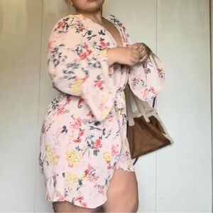 No tag Pink floral romper